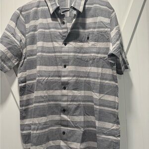 Travis Mathew Gray and White Casual Button Down Shirt